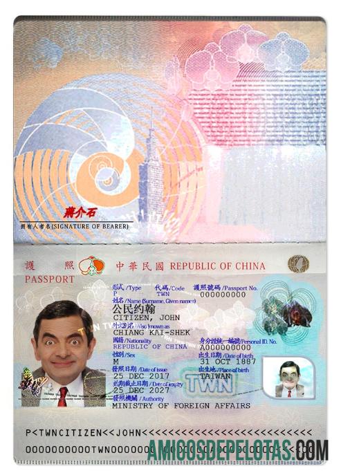 Presente do Taiwan Pass 2021 exemplo